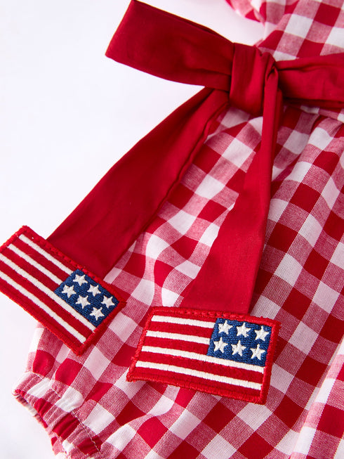 4th-of-july-flag-plaid-girl-peter-pan-collar-romper-bow-sophias-style-4