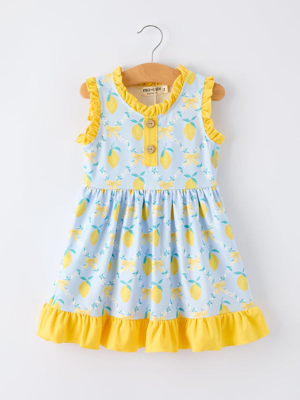 summer-lemon-floral-print-girl-sleeveless-ruffle-dress-sophias-styleDress-1