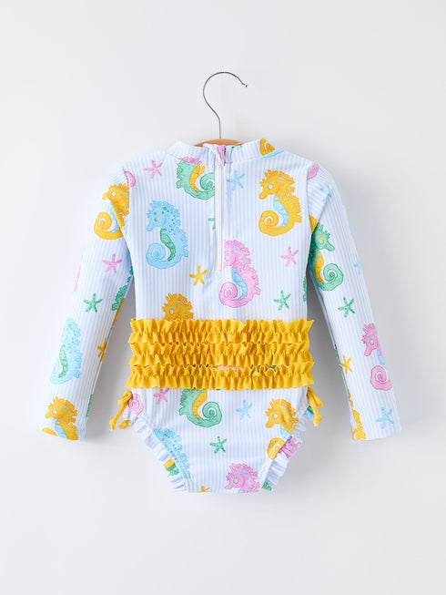 summer-seahorse-print-girl-long-sleeve-ruffle-one-piece-swimsuit-sophias-style-2