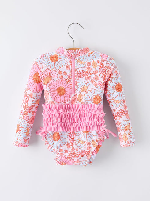 summer-daisy-floral-girl-long-sleeve-ruffle-one-piece-swimsuit-sophias-style-2