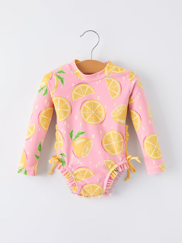summer-lemon-print-girl-long-sleeve-ruffle-one-piece-swimsuit-sophias-styleSwimsuit-1
