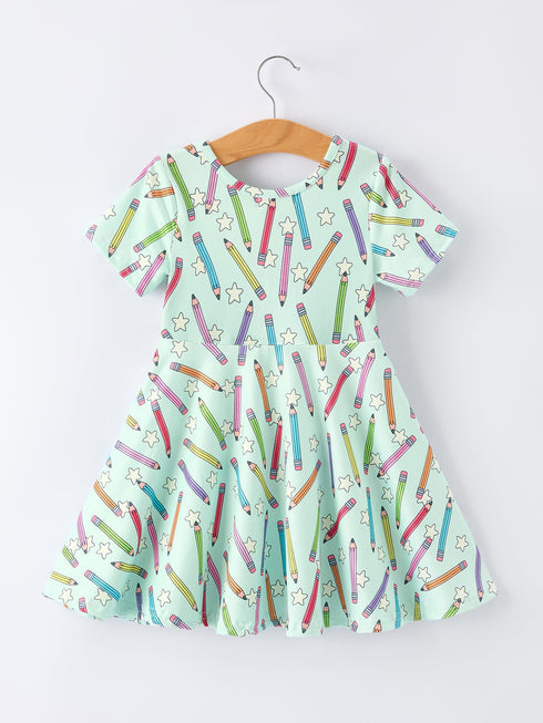 back-to-school-pencil-print-girls-dress-short-sleeve-sophias-style-2
