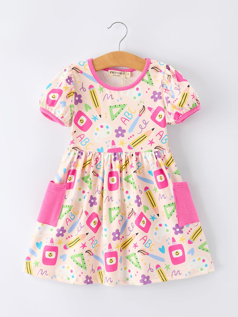 back-to-school-print-girls-dress-short-sleeve-pocket-sophias-styleDress-1