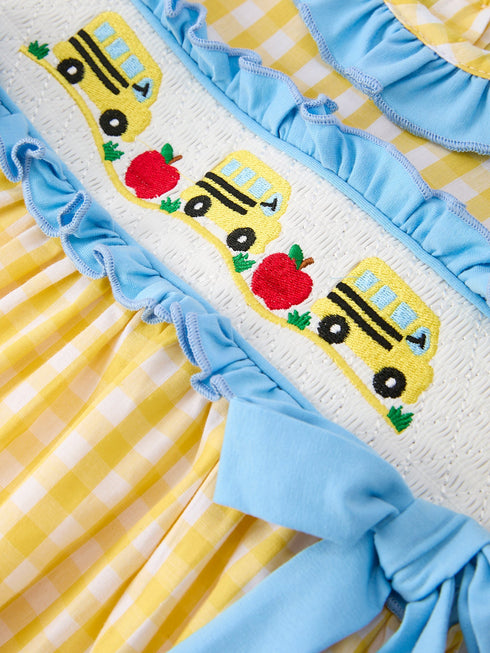 back-to-school-school-bus-plaid-girls-dress-ruffle-collar-bow-sophias-style-4