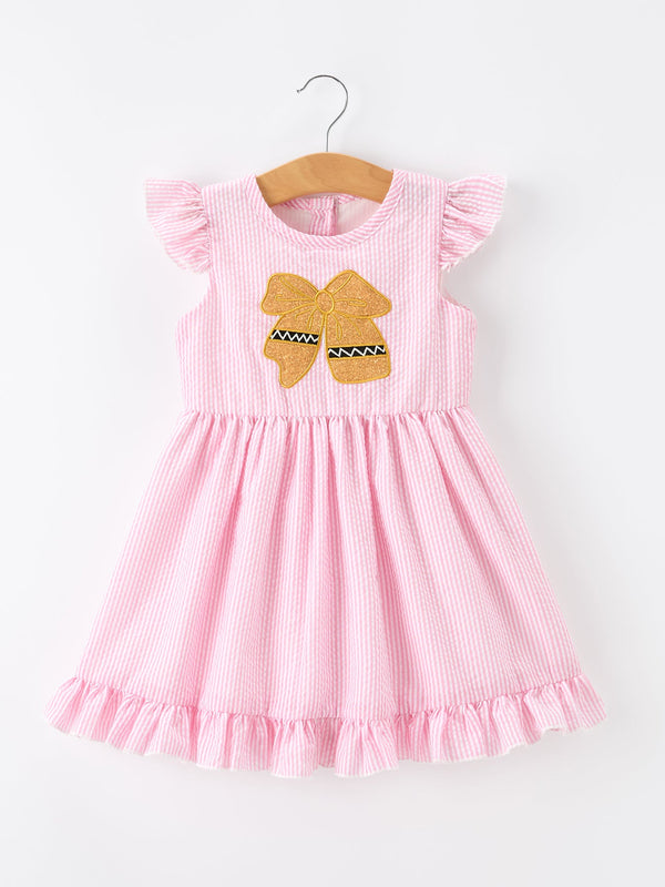 girls-back-to-school-bow-twirl-dress-ruffle-applique-pink-sophias-styleDress-1