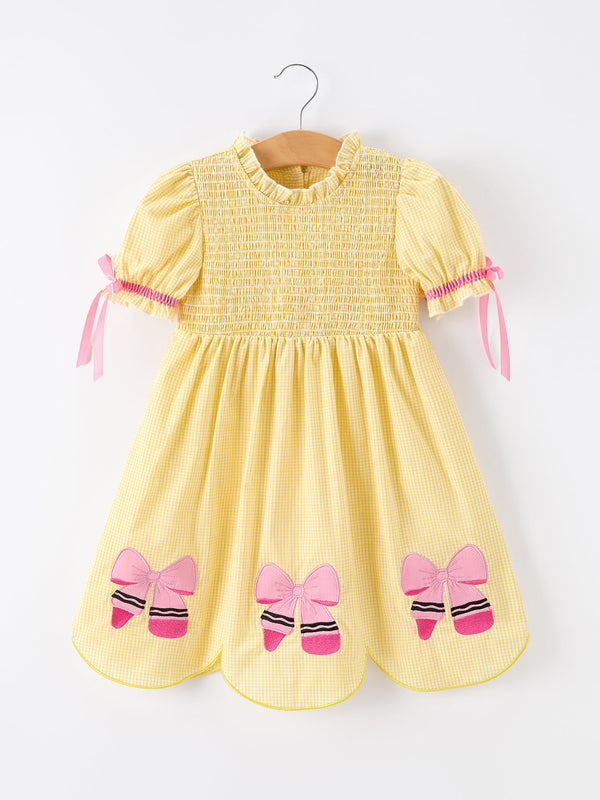 girls-back-to-school-pencil-twirl-yellow-dress-bow-applique-smocked-sophias-styleDress-1