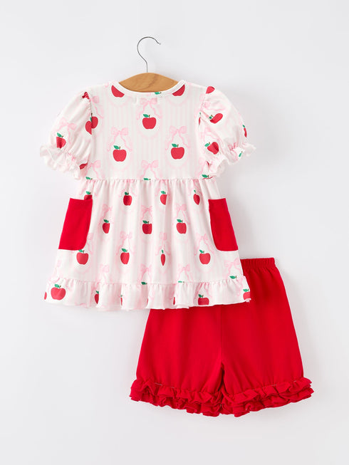 girls-back-to-school-apple-bow-pocket-ruffle-top-shorts-set-sophias-style-2