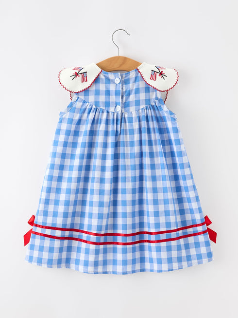 girls-4th-of-july-plaid-twirl-dress-bow-embroidery-petals-collar-sophias-style-2