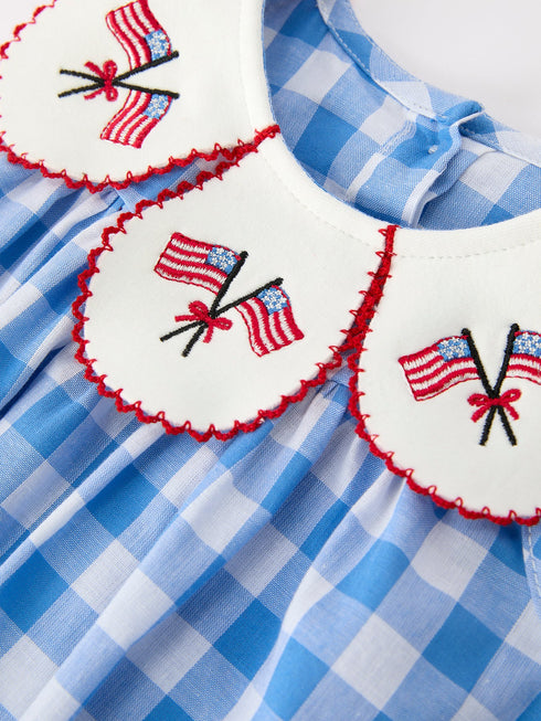 girls-4th-of-july-plaid-romper-bow-embroidery-petals-collar-sophias-style-3