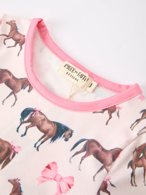 girls-western-horse-bow-pajamas-set-print-sophias-style-3