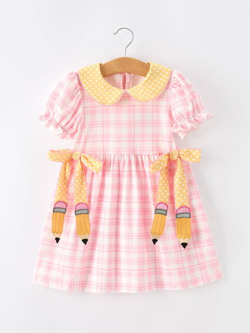 girls-back-to-school-pencil-plaid-twirl-dress-bow-petals-collar-sophias-styleDress-1