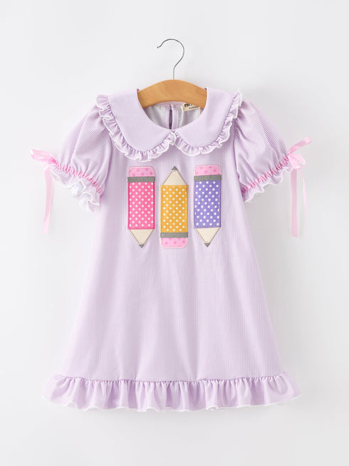 back-to-school-pencil-applique-girls-purple-dress-petals-collar-ruffle-sophias-styleDress-1