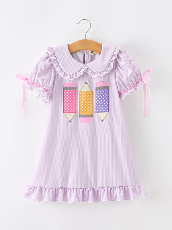 back-to-school-pencil-applique-girls-purple-dress-petals-collar-ruffle-sophias-styleDress-1