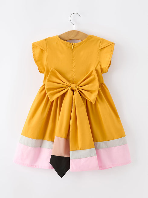 back-to-school-pencil-girls-dress-color-block-bow-dress-sophias-style-2