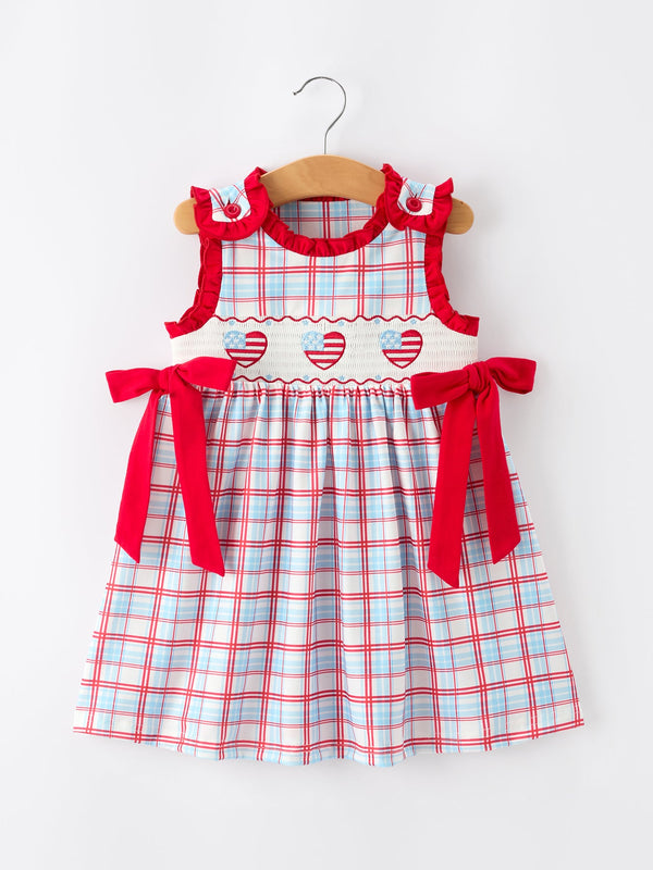 4th-of-july-plaid-flag-heart-girl-dress-with-bow-sophias-styleDress-1