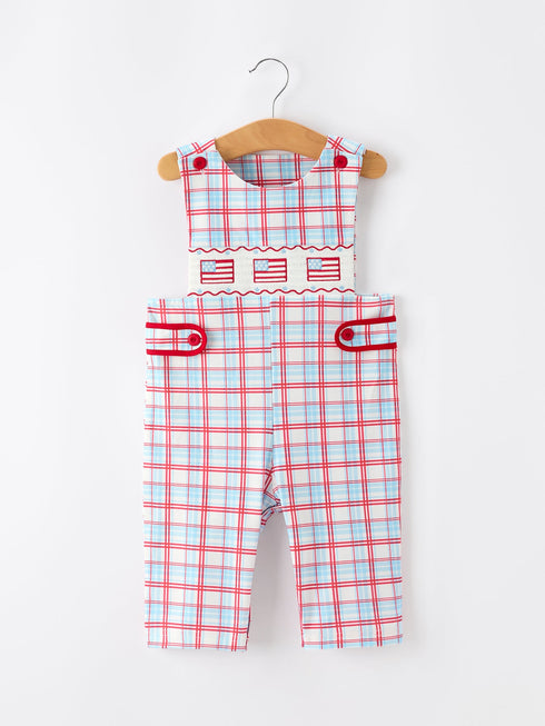 4th-of-july-plaid-boys-romper-smocked-flag-button-strap-sophias-styleRomper-1