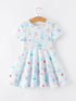 summer-floral-botanical-girls-dress-blue-short-sleeve-sophias-style-2