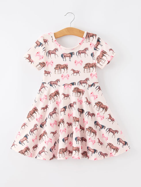 girls-western-horse-print-twirl-dress-short-sleeve-sophias-styleDress-1