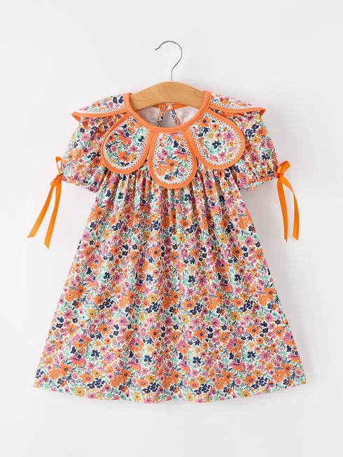 orange-floral-bow-petals-collar-girls-dress-sophias-styleDress-1