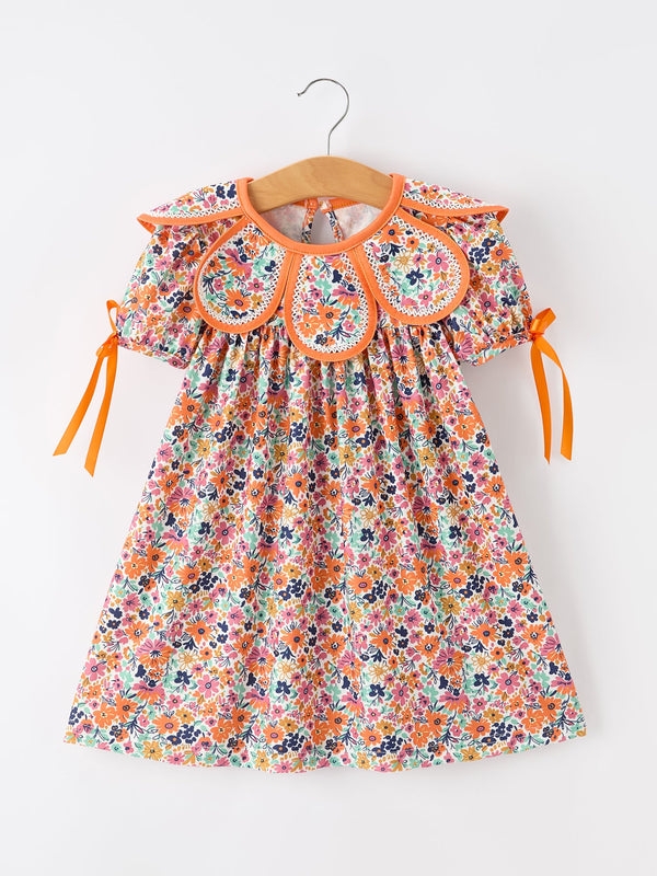 orange-floral-bow-petals-collar-girls-dress-sophias-styleDress-1