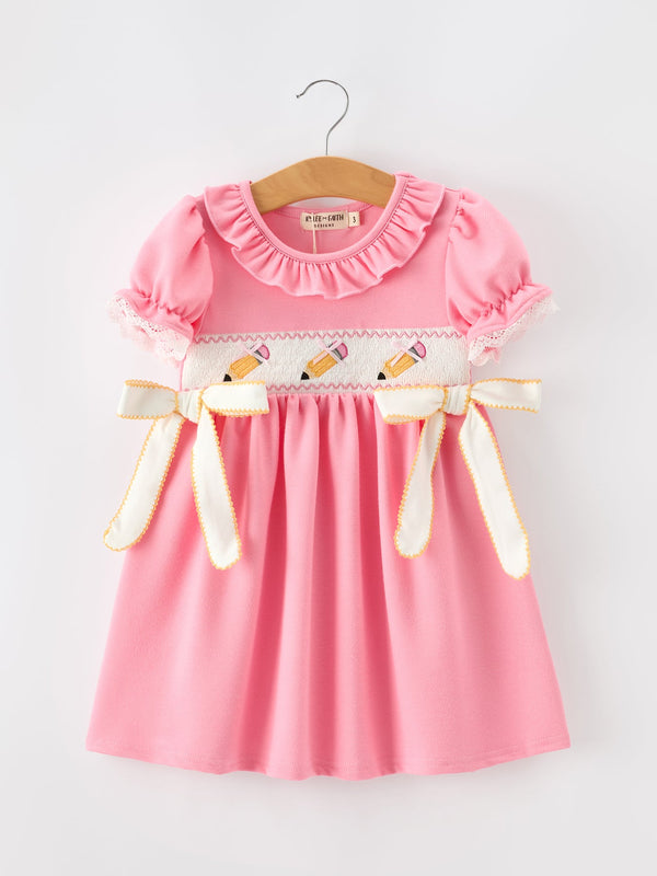 back-to-school-embroidery-girls-dress-bow-ruffle-puff-sleeve-sophias-styleDress-1