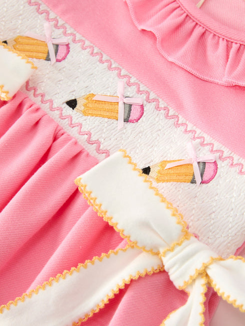 back-to-school-embroidery-girls-dress-bow-ruffle-puff-sleeve-sophias-style-4