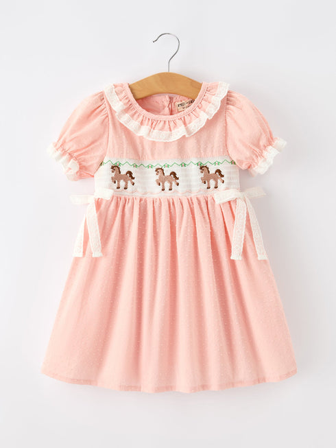 western-horse-embroidery-girls-dress-lace-petals-collar-puff-sleeve-sophias-styleDress-1