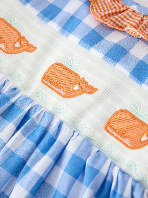 summer-whale-embroidery-girls-dress-plaid-ruffle-collar-sophias-style-3