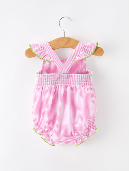 turtle-girls-romper-pink-stripe-ruffle-strap-smocked-sophias-style-2