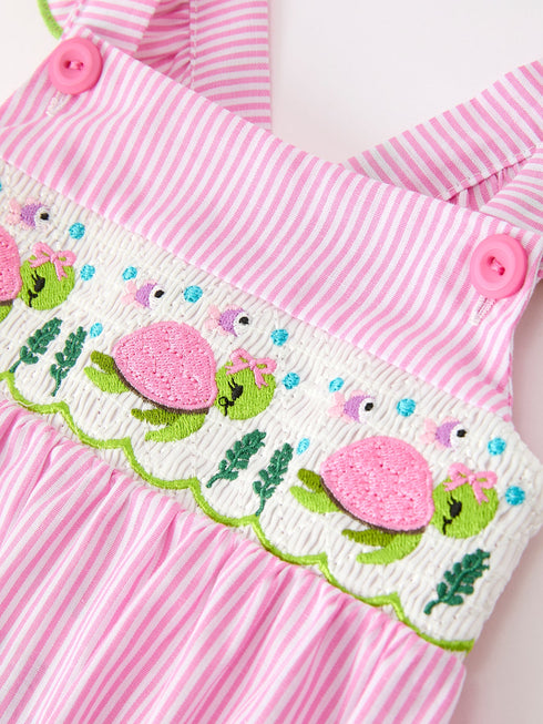 turtle-girls-romper-pink-stripe-ruffle-strap-smocked-sophias-style-3