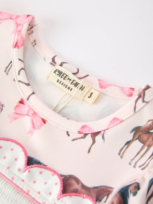 western-horse-smocked-girls-dress-bow-ruffle-short-sleeve-sophias-style-3
