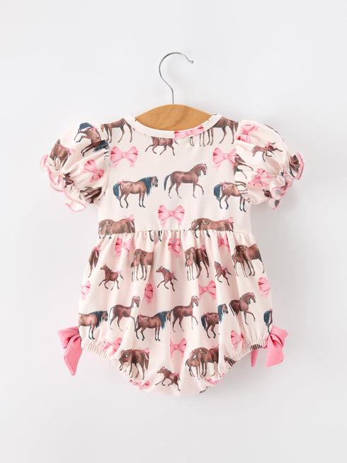 western-horse-smocked-girls-romper-bow-ruffle-short-sleeve-sophias-style-2