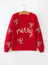 Mom and Me Winter Christmas Red "merry" Pullover Sweater