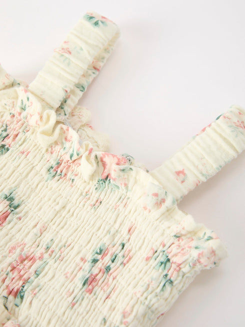 muslin-summer-floral-print-smocked-baby-girl-romper-set-hat-sophias-style-3