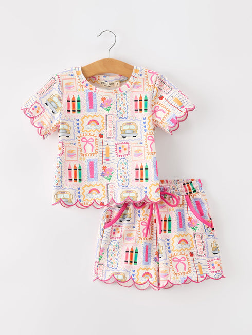 back-to-school-print-girl-short-set-scallop-hem-sophias-stylePajamas-1