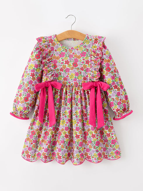 hot-pink-bow-floral-girl-dress-sophias-styleDress-1