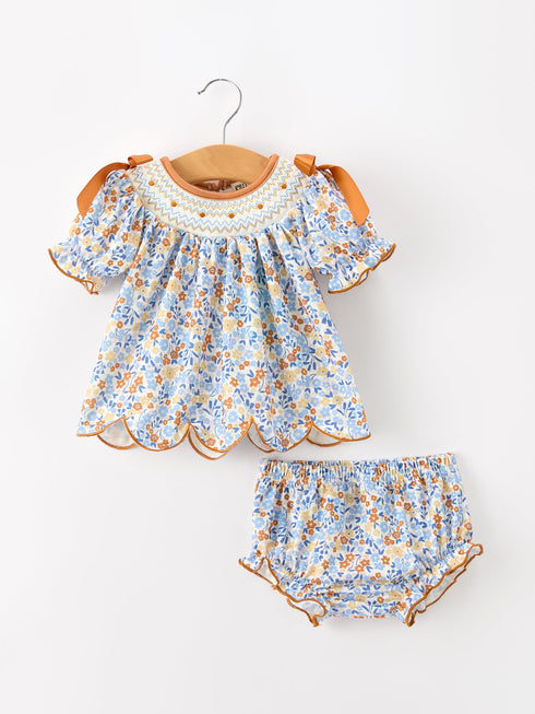fall-floral-smocked-girls-bloomer-set-sophias-styleRomper-1