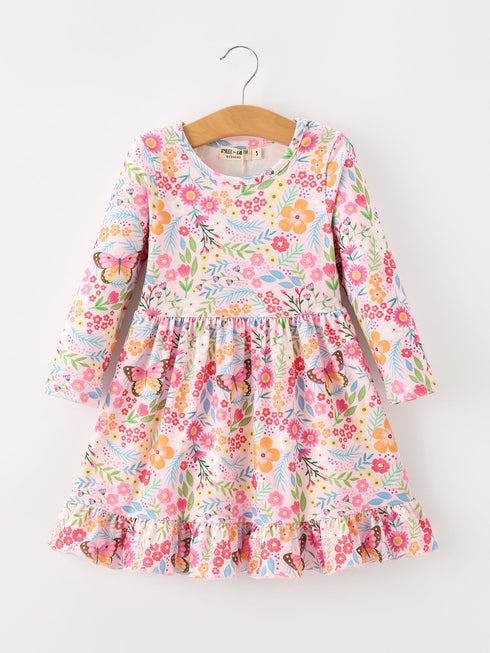 fall-butterfly-floral-print-girls-ruffle-hem-twirl-dress-sophias-styleDress-1
