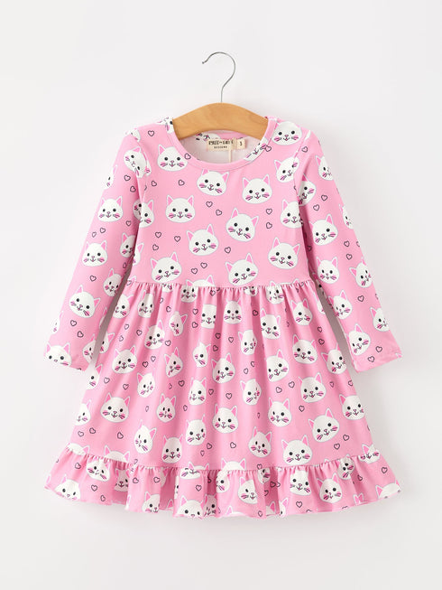fall-cat-print-girls-ruffle-hem-twirl-dress-sophias-styleDress-1