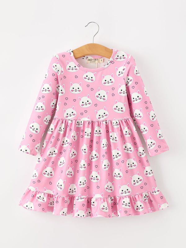 fall-cat-print-girls-ruffle-hem-twirl-dress-sophias-styleDress-1