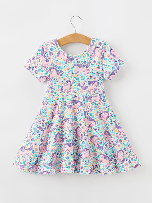 unicorn-floral-print-girls-short-sleeve-twirl-dress-sophias-style-7