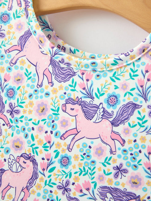 unicorn-floral-print-girls-short-sleeve-twirl-dress-sophias-style-8