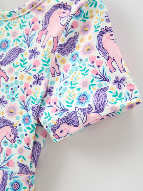 unicorn-floral-print-girls-short-sleeve-twirl-dress-sophias-style-9