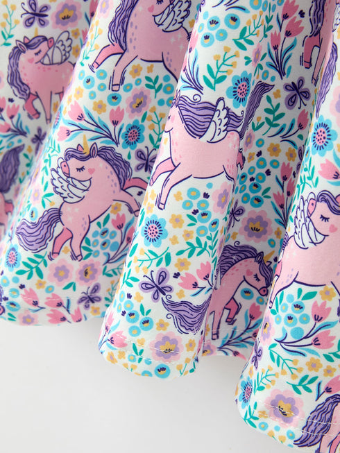 unicorn-floral-print-girls-short-sleeve-twirl-dress-sophias-style-10