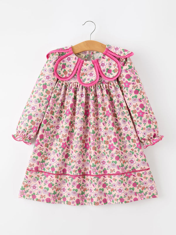 hot-pink-floral-petals-collar-girl-dress-sophias-styleDress-1