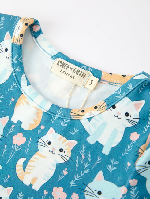 fall-cat-print-girls-long-sleeve-ruffle-hem-dress-sophias-style-3