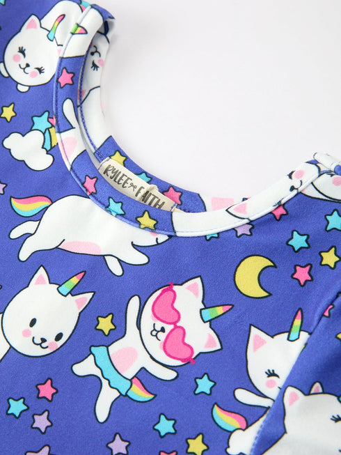 fall-ghost-cat-print-girls-long-sleeve-twirl-dress-sophias-style-3