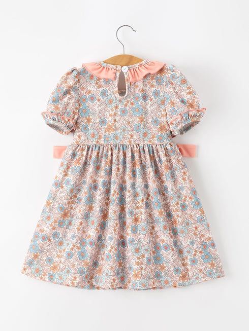 fall-floral-girls-dress-smocked-ruffle-neck-bow-sophias-style-2