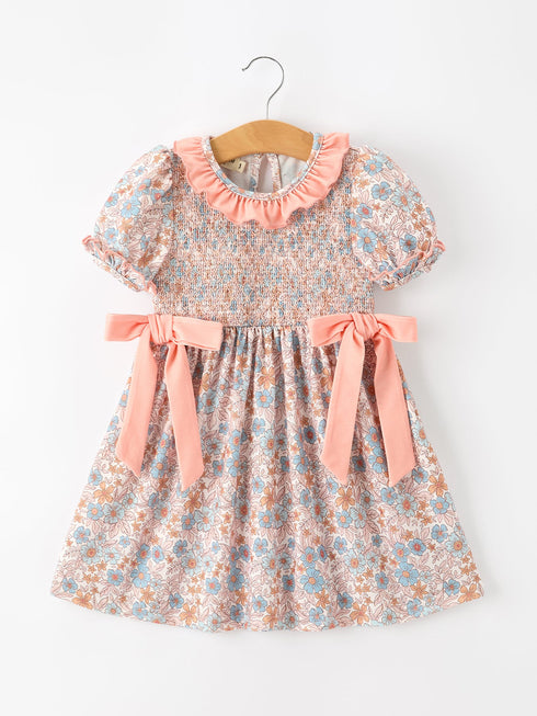 fall-floral-girls-dress-smocked-ruffle-neck-bow-sophias-styleDress-1