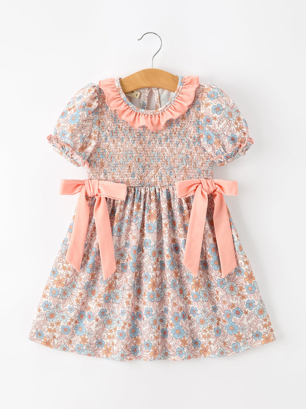 fall-floral-girls-dress-smocked-ruffle-neck-bow-sophias-styleDress-1